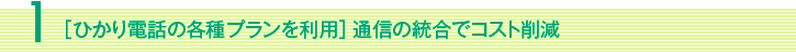 ［ひかり電話の各種プランを利用］ 通信の統合でコスト削減